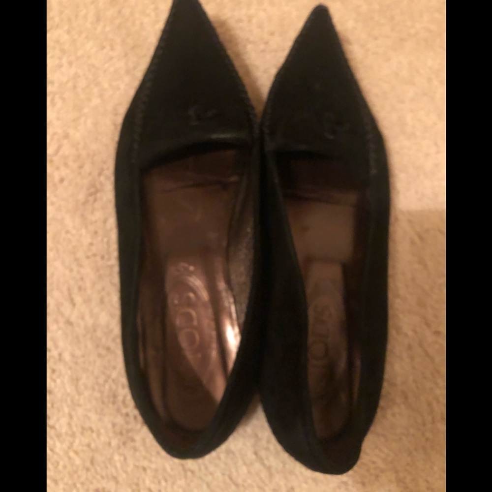 Black suede Tod's shoes